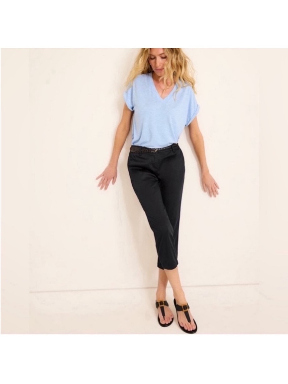 Tommy Bahama Boracay Cropped Pants Sz 10/M Black Casual Summer Vacation